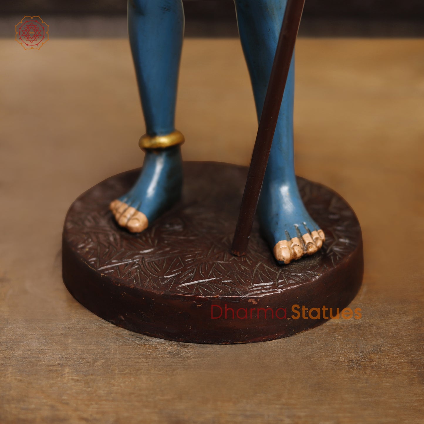 Brass Standing Shiva Idol, Holding Trident & Power Drum, 19"