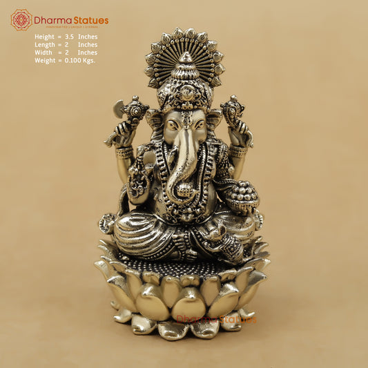 Brass Ganesh Fine, 3.5"