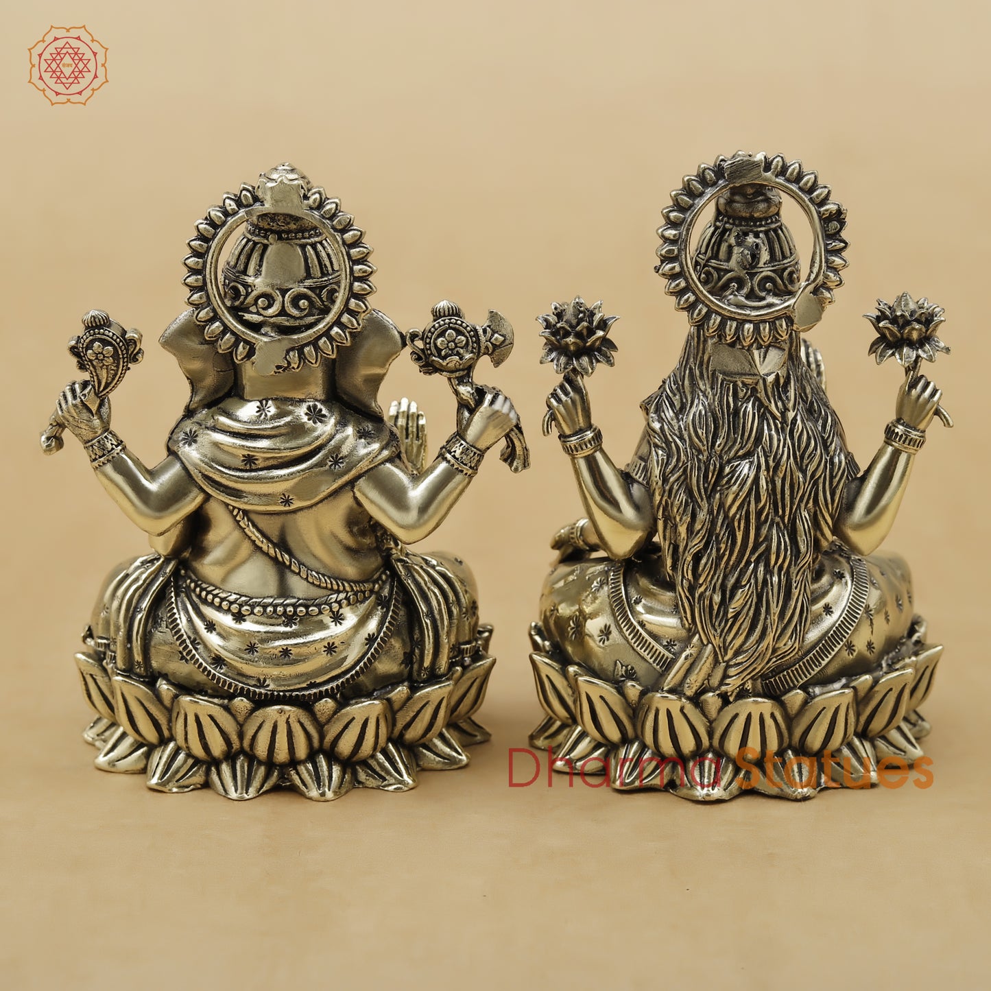 Brass Lakshmi Ganesh Fine, 4"