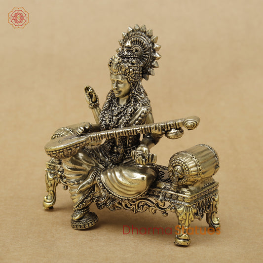 Brass Saraswati Fine, 4"