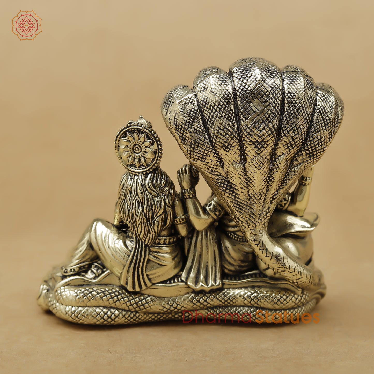 Brass Vishnu and Lakshmi Fine, 3"