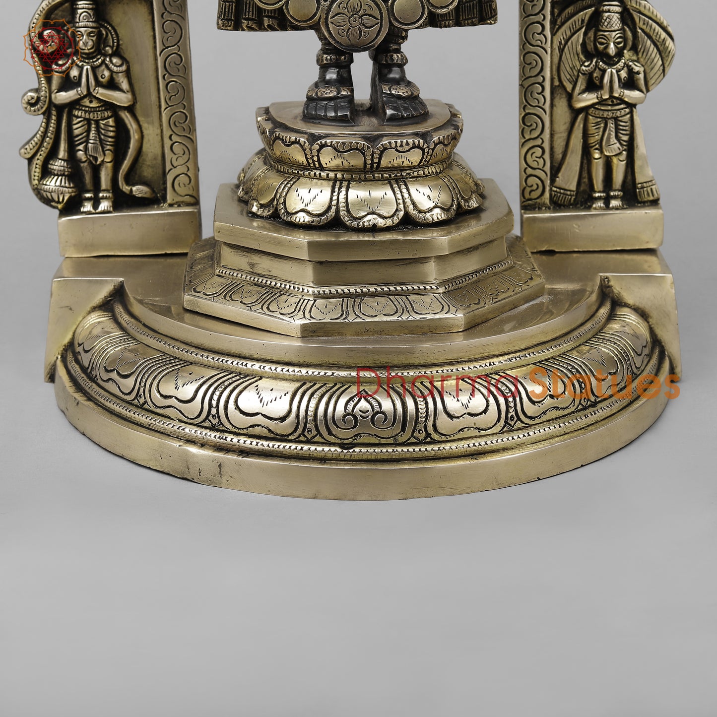 Brass Tirupati Balaji with Frame, Black Patina & Smooth Finish, 22"