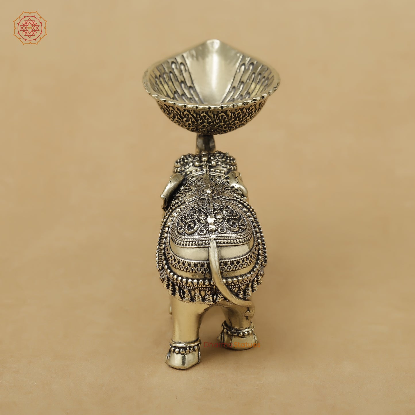 Brass Elephant Diya Fine, 2.5"