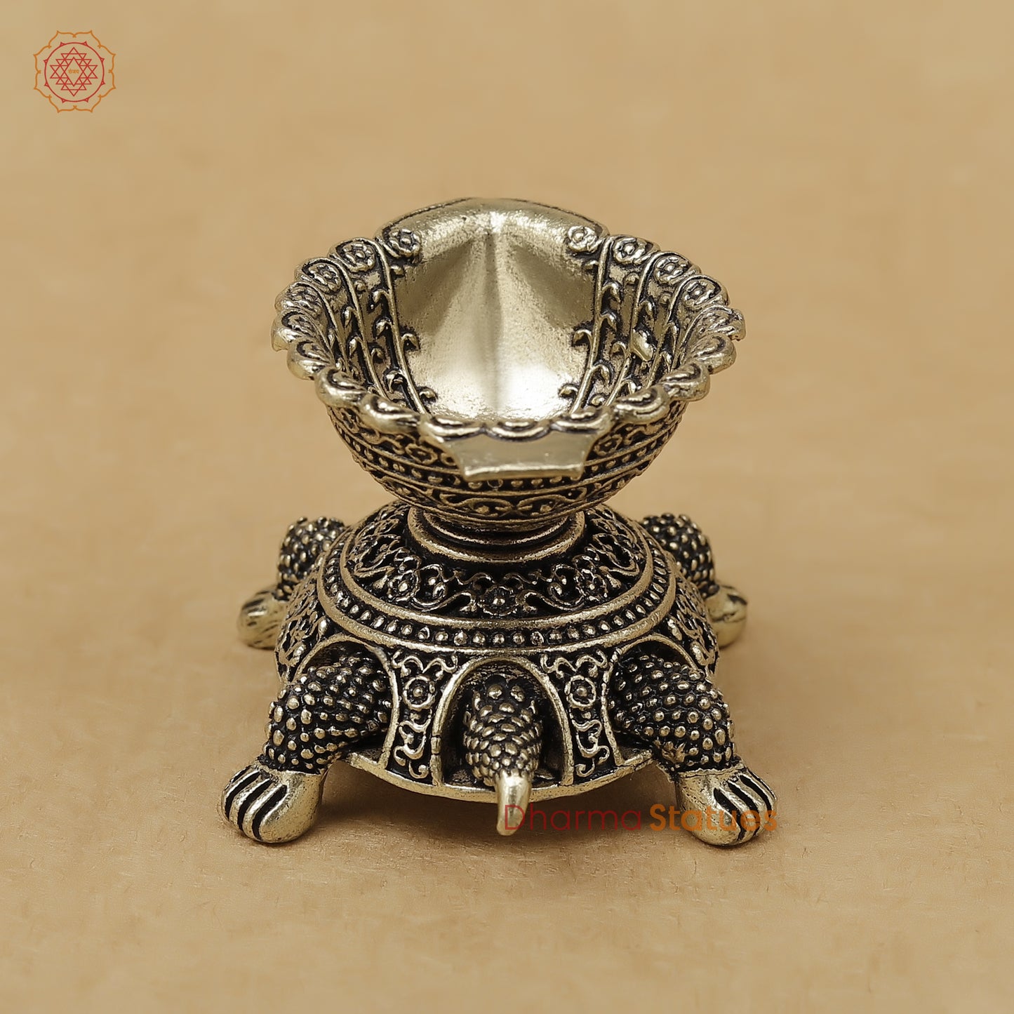 Brass Tortoise Diya Fine, 2"