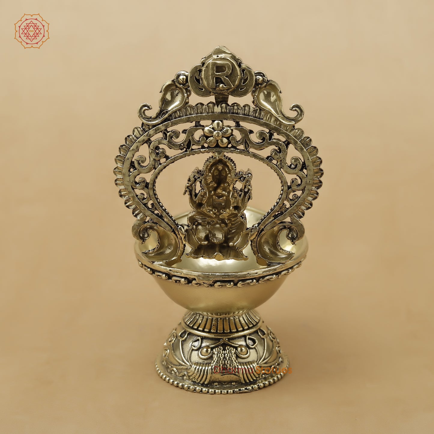 Brass Ganesh Diya Fine, 5.5"