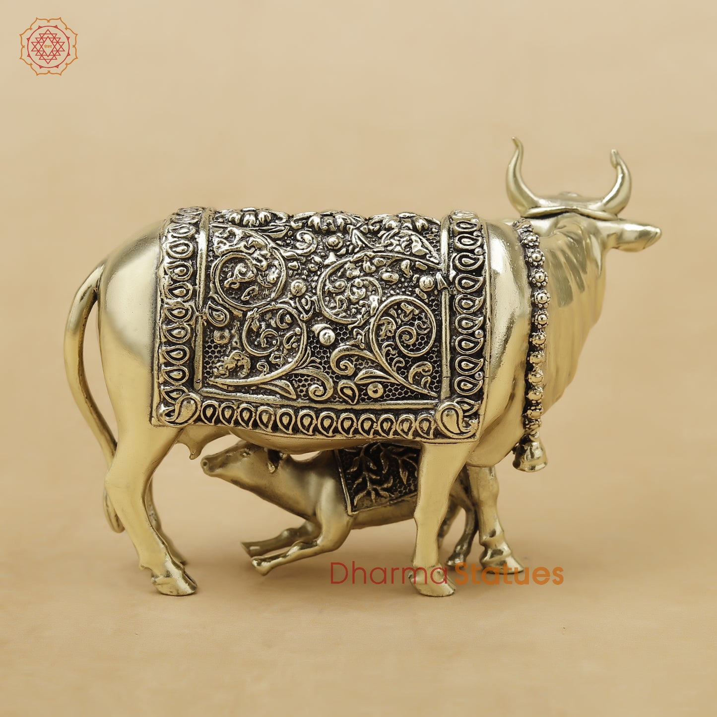 Brass Cow and Calf Fine, 3"