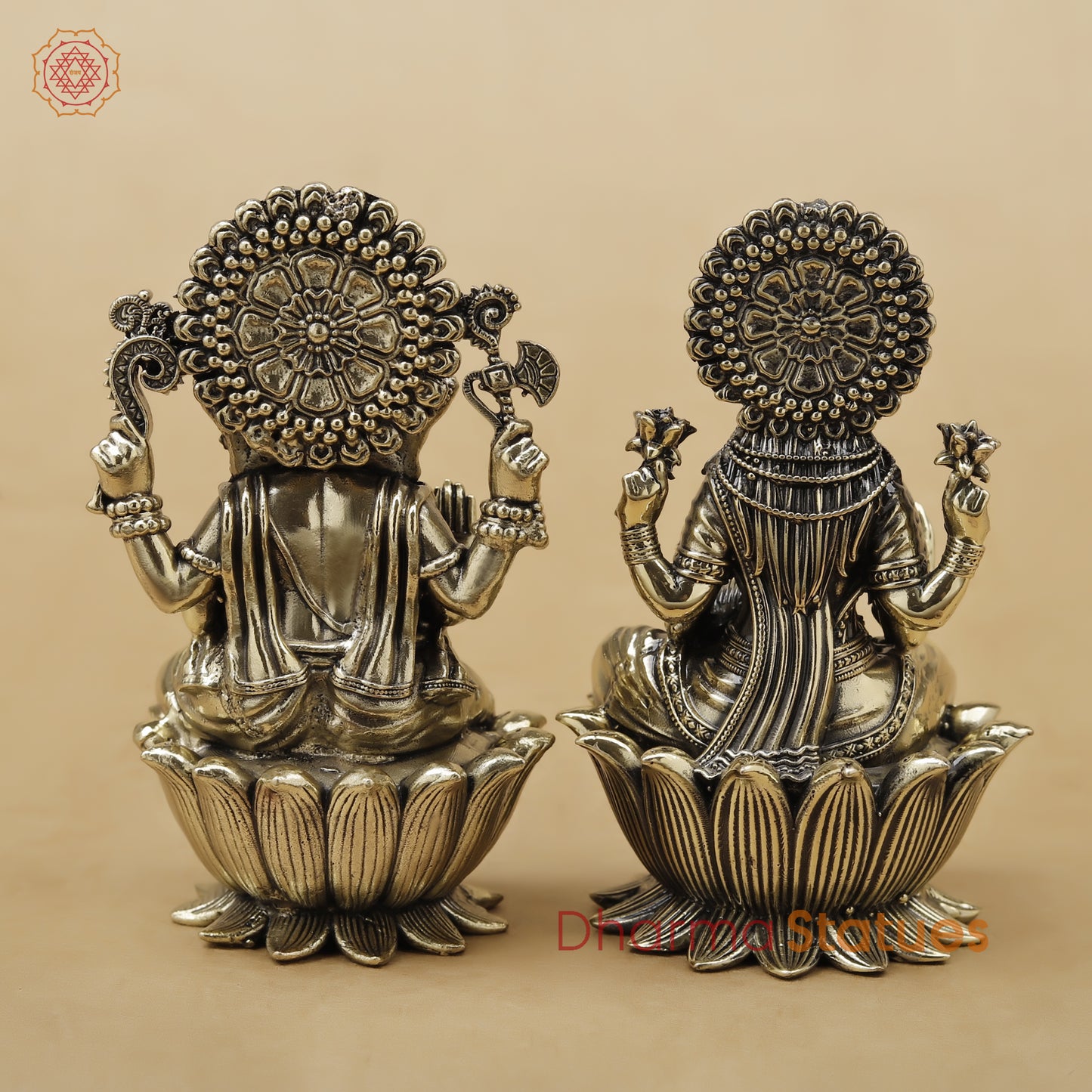 Brass Lakshmi Ganesh Fine, 4"