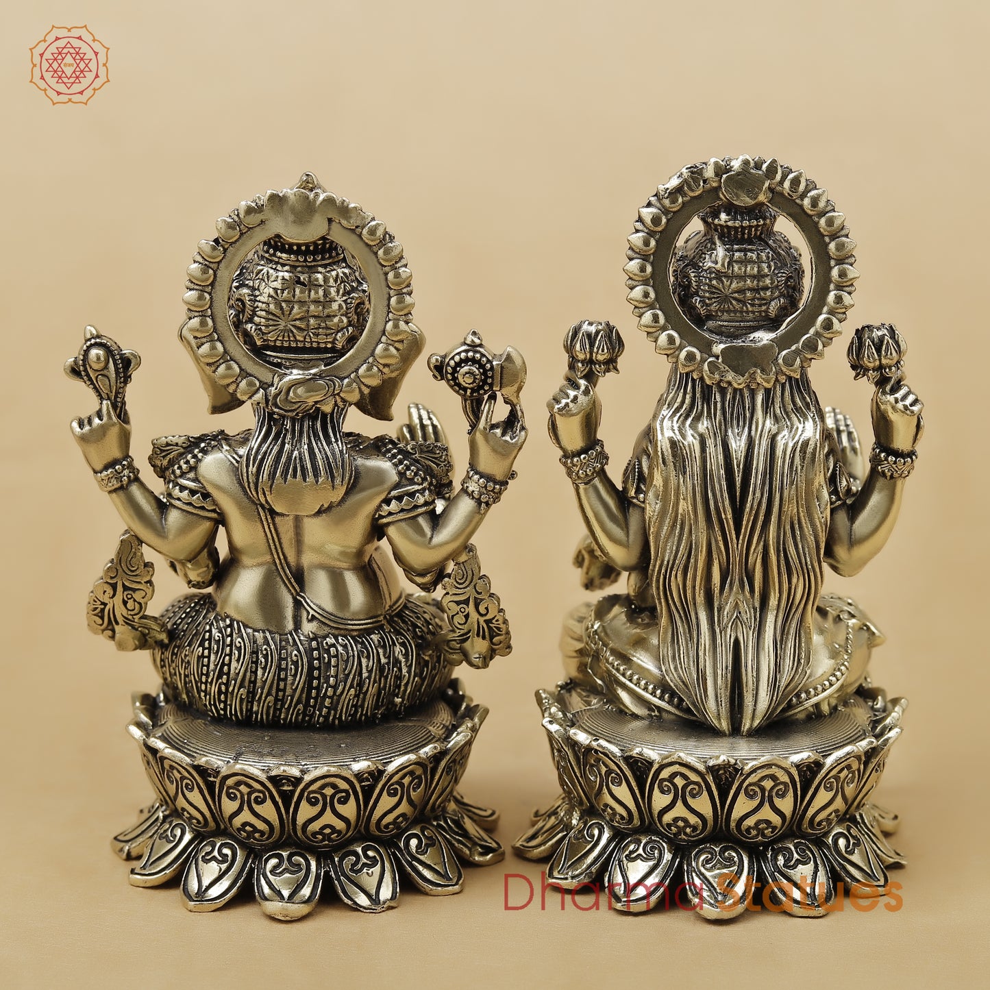 Brass Lakshmi Ganesh Fine, 4"