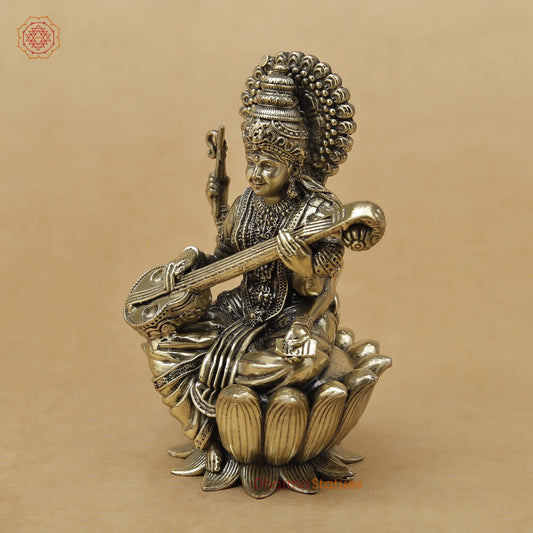 Brass Saraswati Fine, 4"