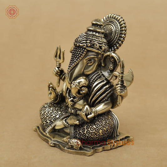 Brass Ganesh Fine, 3"