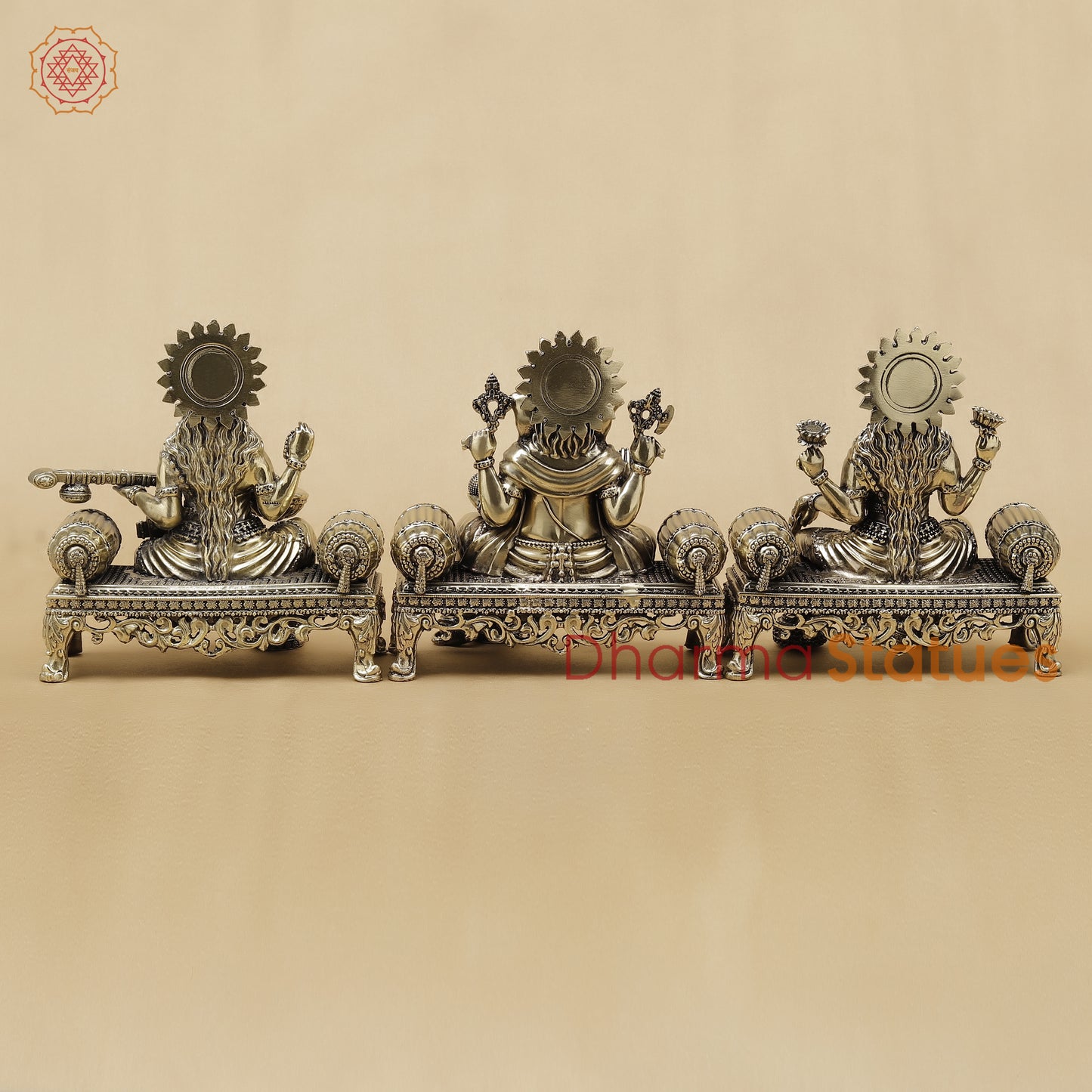 Brass Lakshmi Ganesh Saraswati Fine, 6"