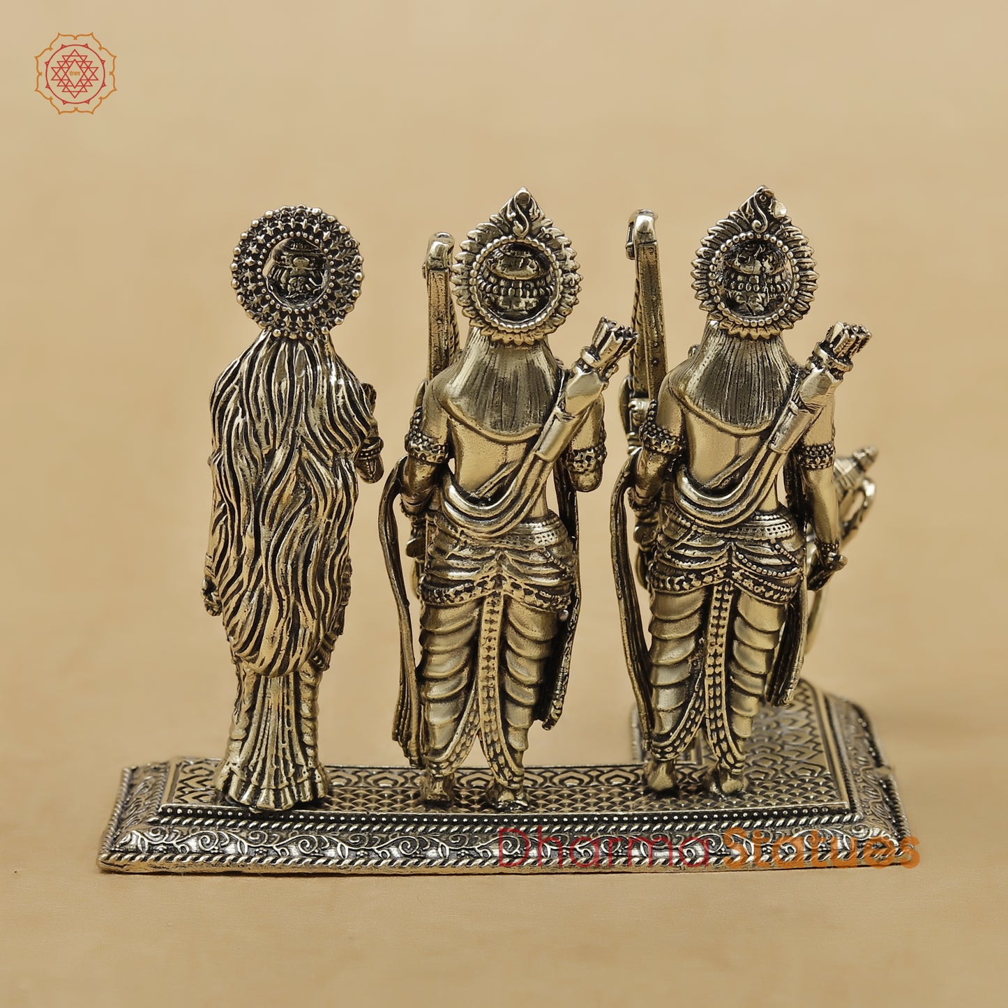 Brass Ram, Sita, Lakshman with Hanuman Fine, 3"