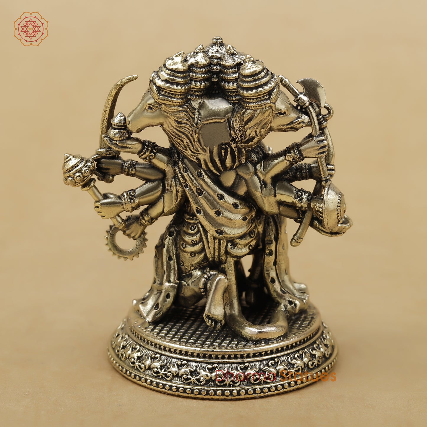Brass Panchmukhi Hanuman Fine, 3"