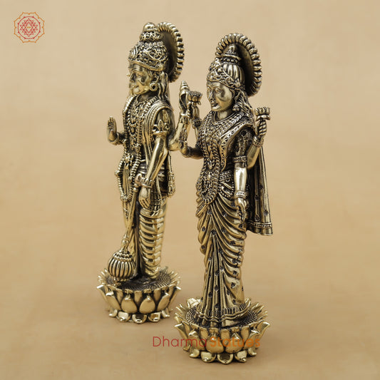 Brass Vishnu Lakshmi Fine, 6.5"