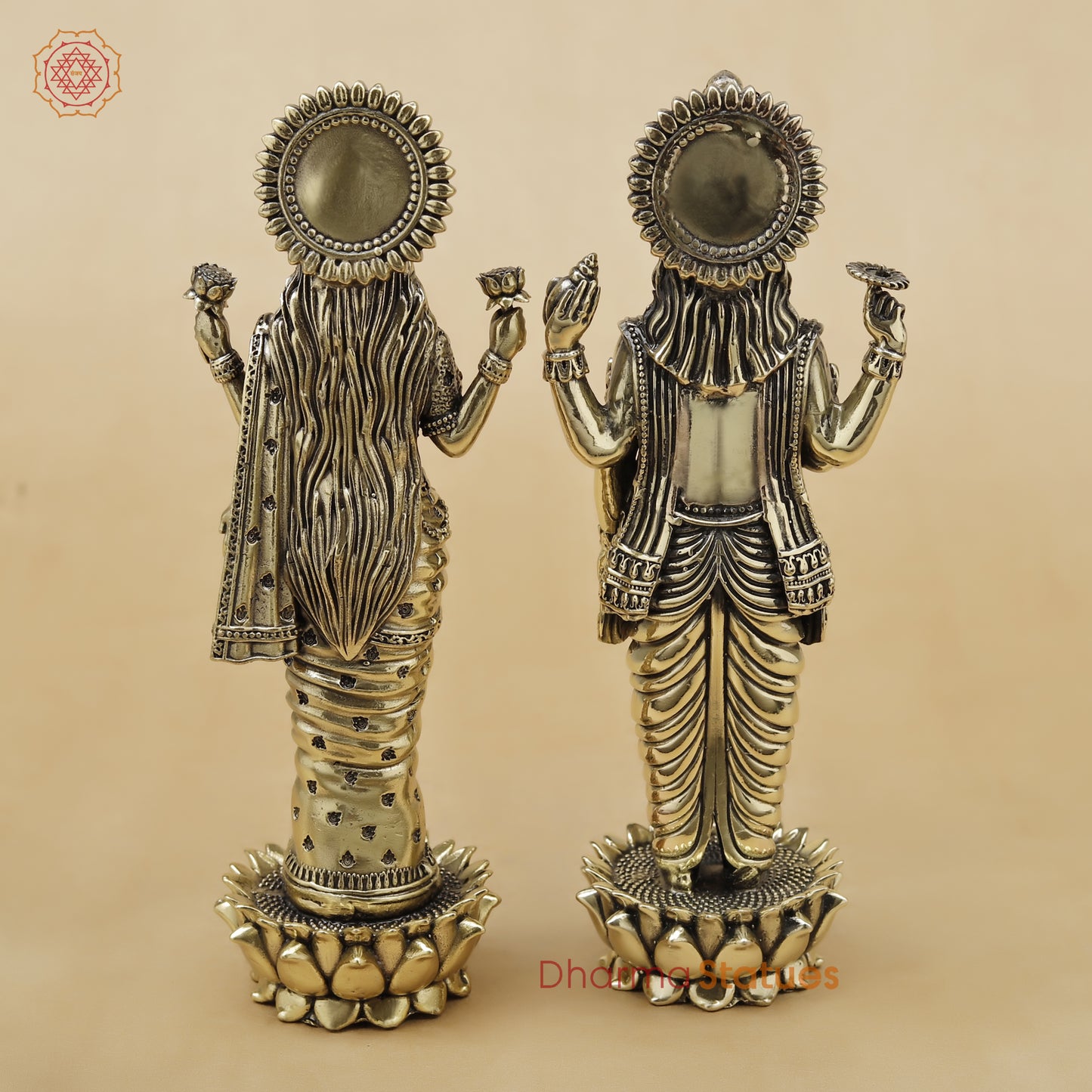 Brass Vishnu Lakshmi Fine, 6.5"