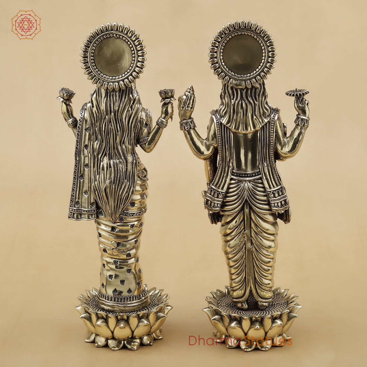 Brass Vishnu Lakshmi Fine, 10"