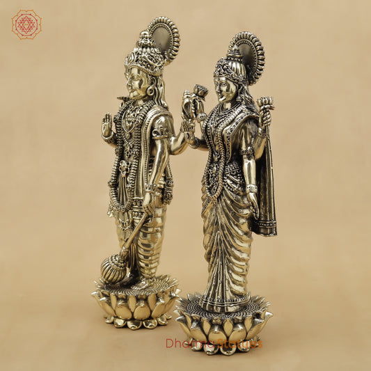 Brass Vishnu Lakshmi Fine, 11"