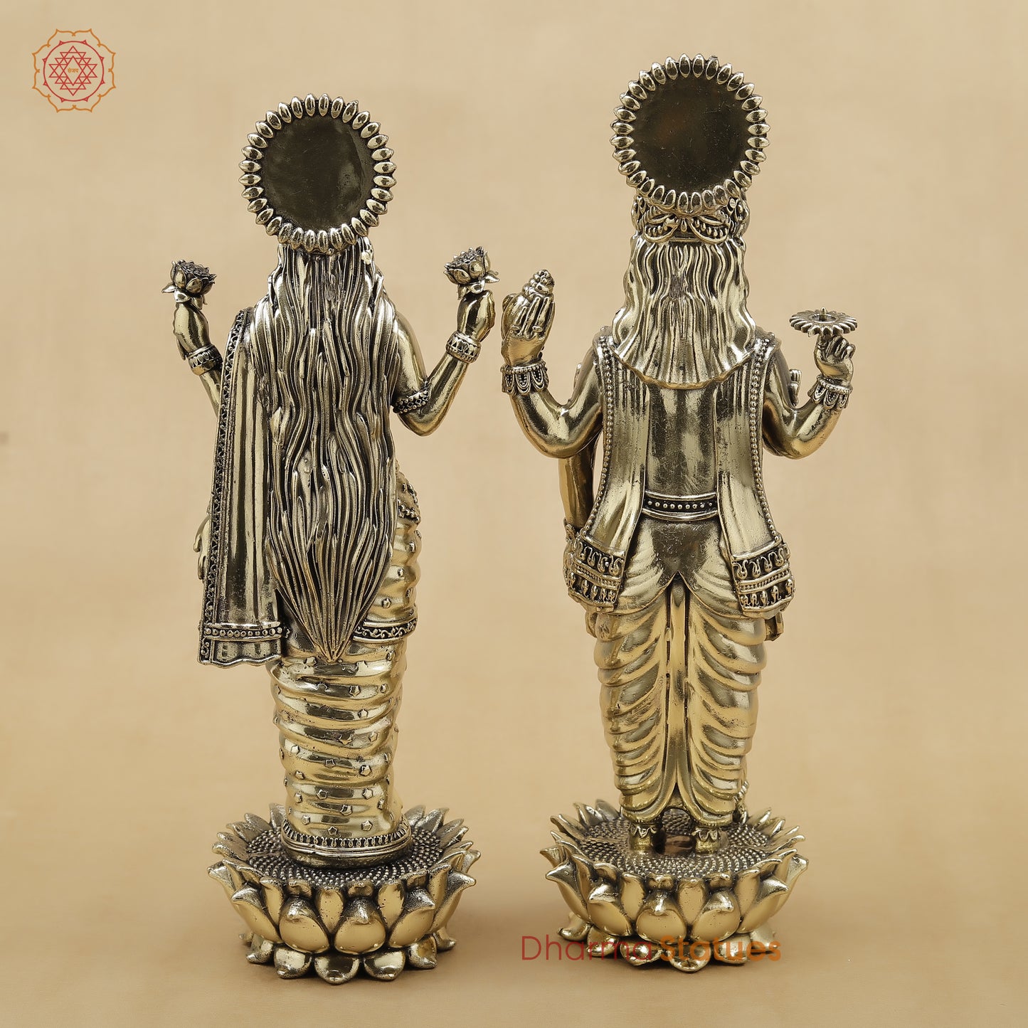 Brass Vishnu Lakshmi Fine, 11"