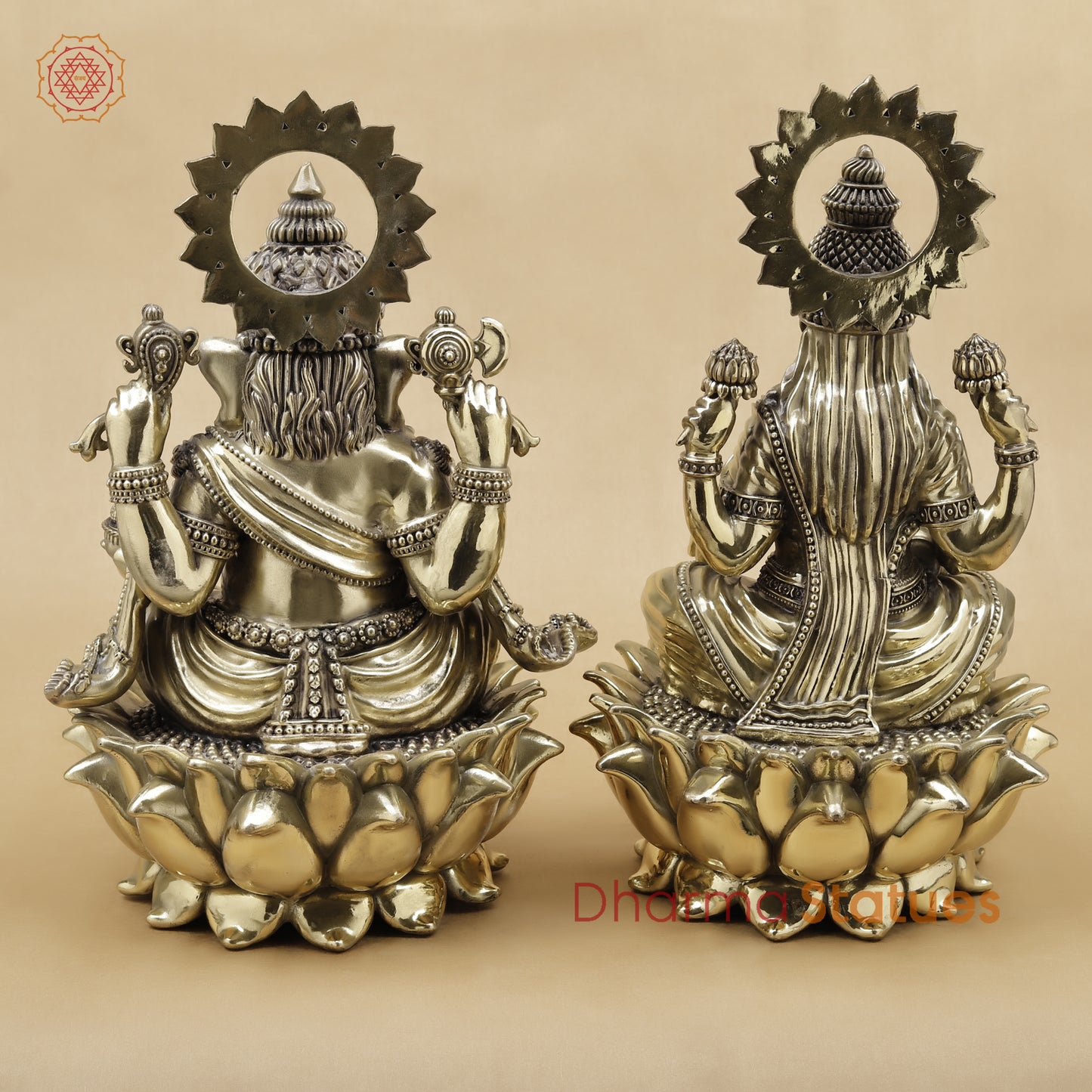 Brass Lakshmi Ganesh Fine, 13"