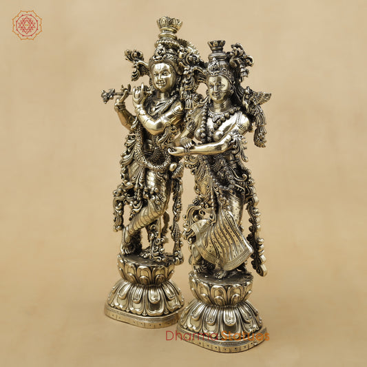 Brass Radha Krishna Fine, 9.5"