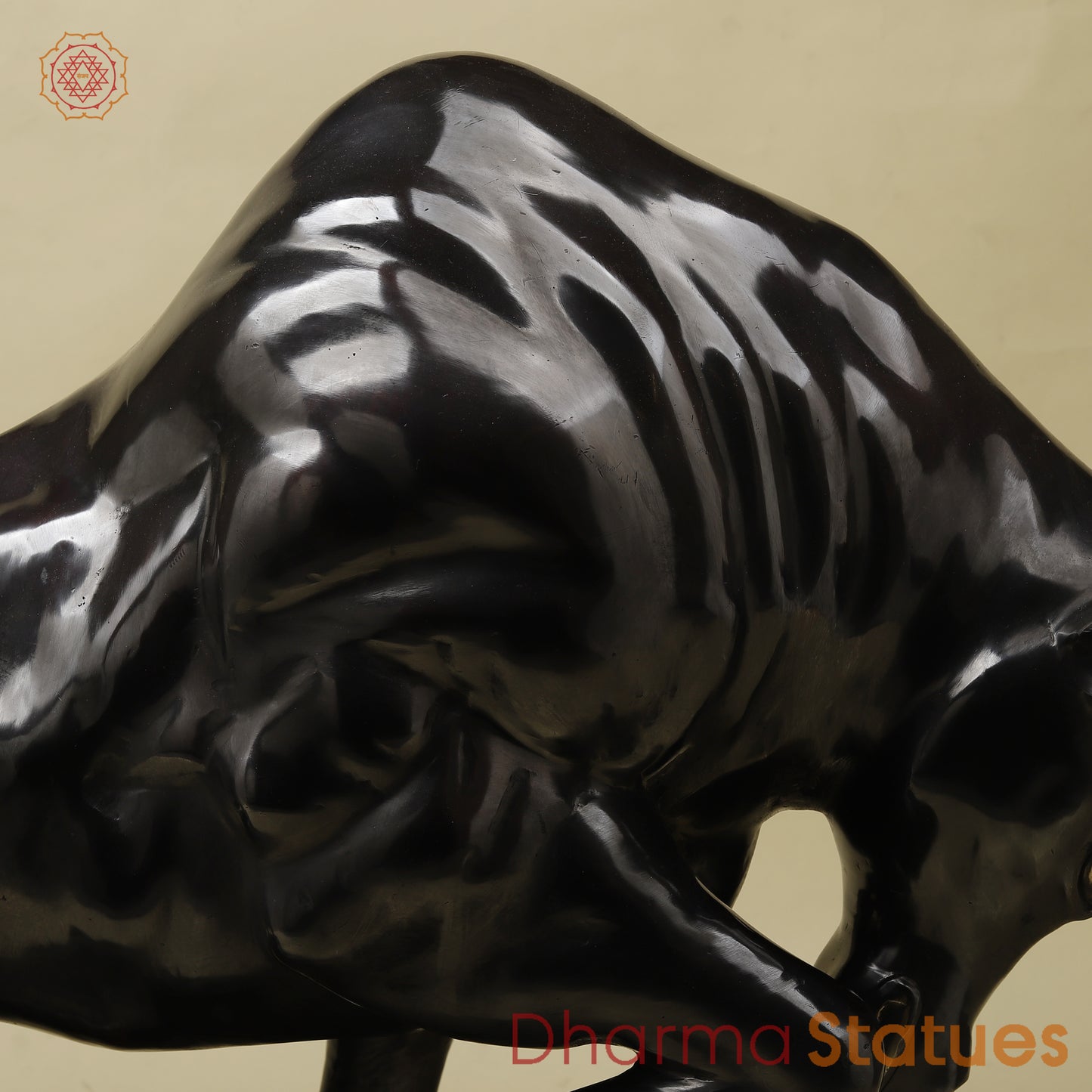 Brass Bull, Royal Black Patina with Golden Finish, 23"