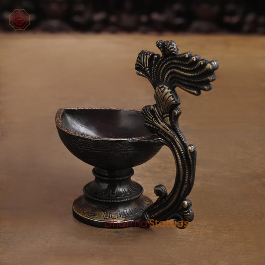 Brass Diya, Fine Golden Finish, 6"