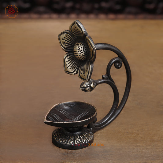 Brass Decorative Diya, Fine Golden Finish, 6"