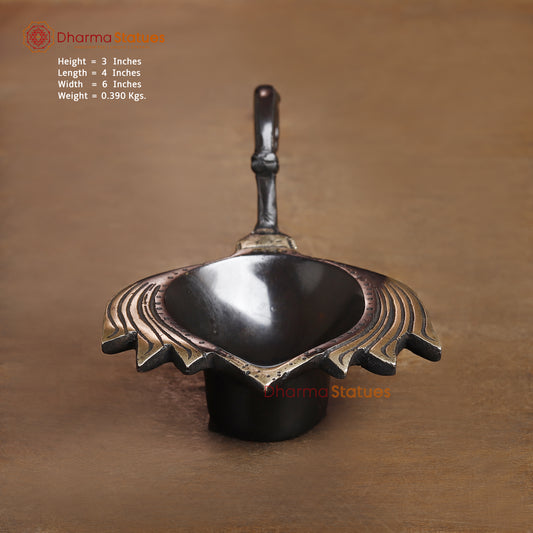 Brass Lotus Diya, Copper & Golden Finish, 3"