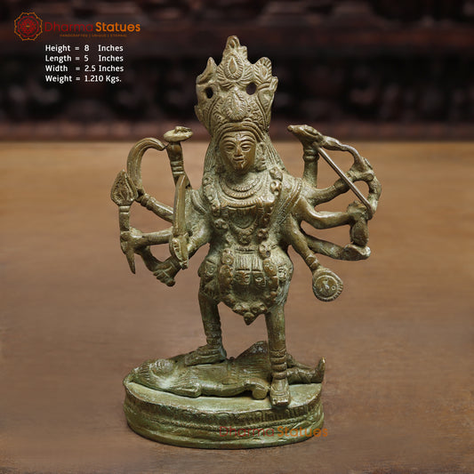 Brass Kali, Fine Green Finish, 8"