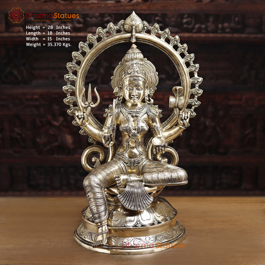 Brass Mariamman, Golden Finish, 28"
