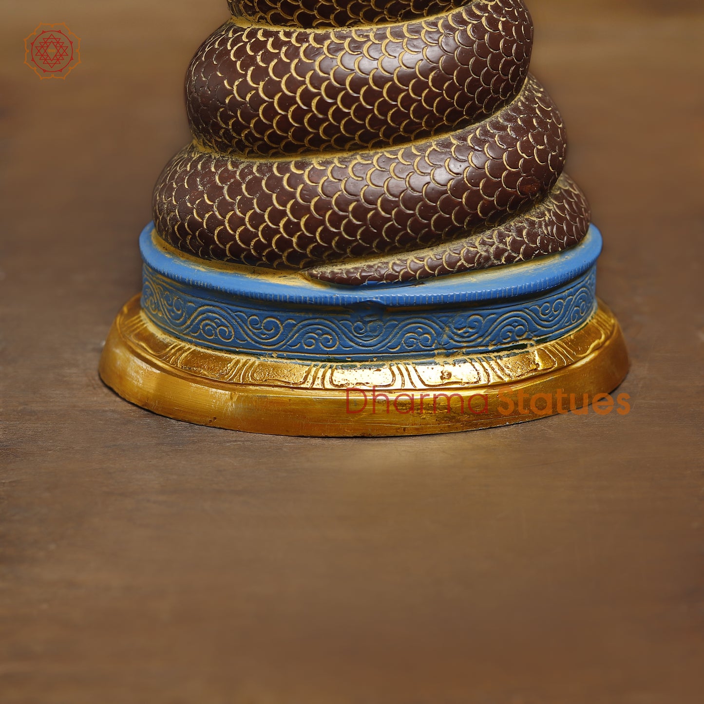 Brass Patanjali, Golden, Copper & Blue Finish, 15"