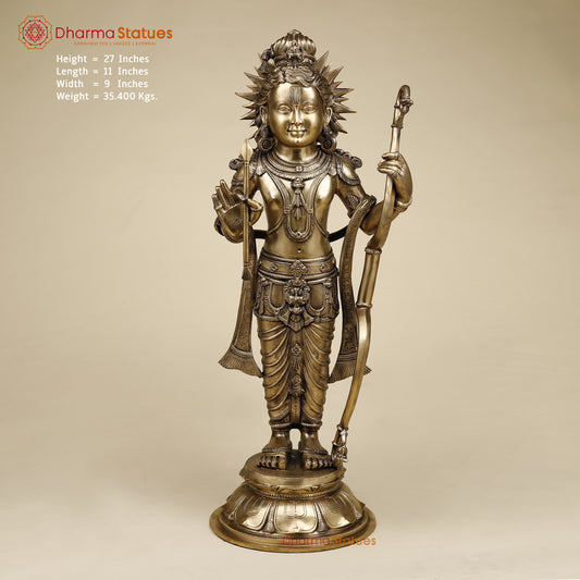 Brass Ram Lalla, Fine Golden Finish, 27"