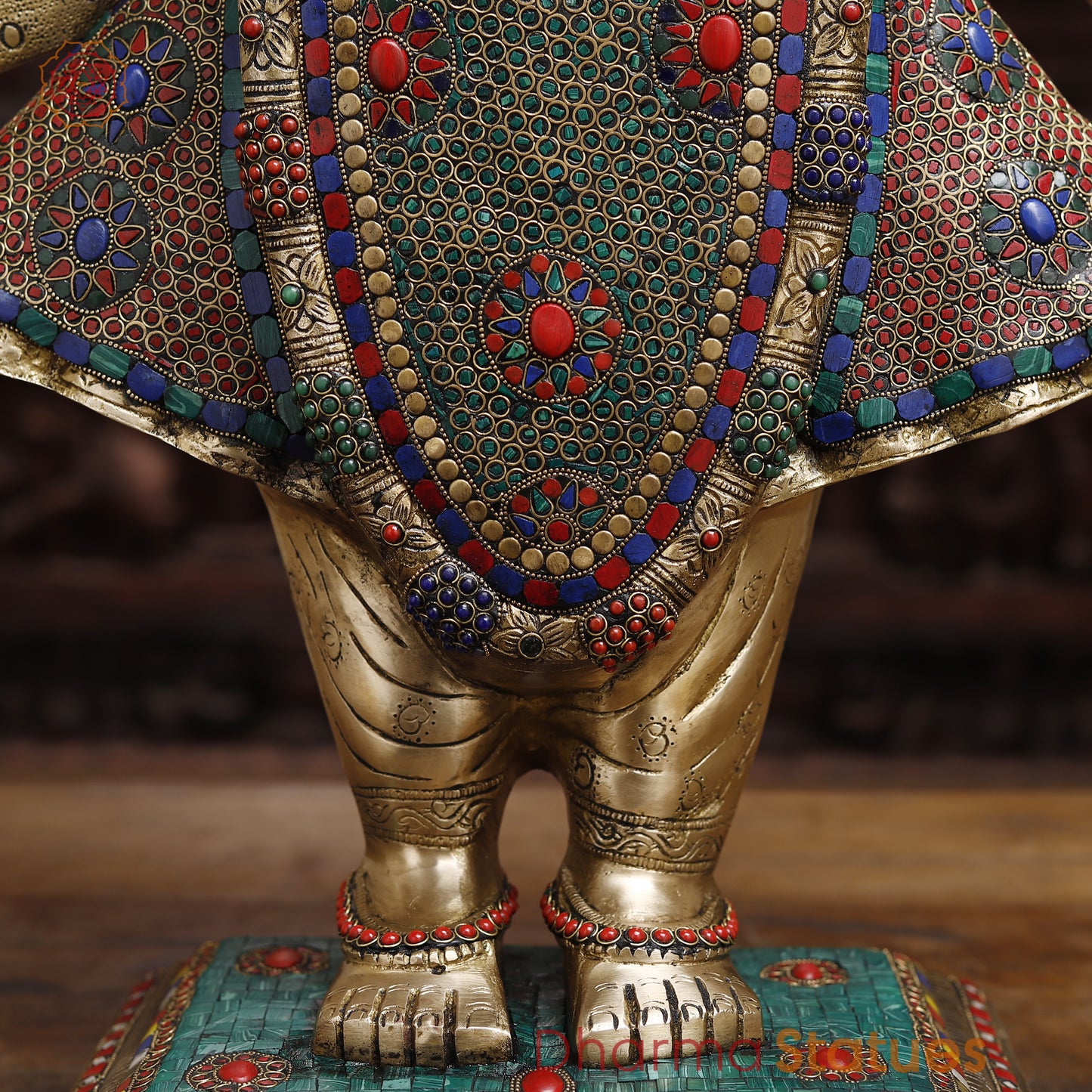 Brass Shreenath, Stonework & Golden Finish, 31.5"