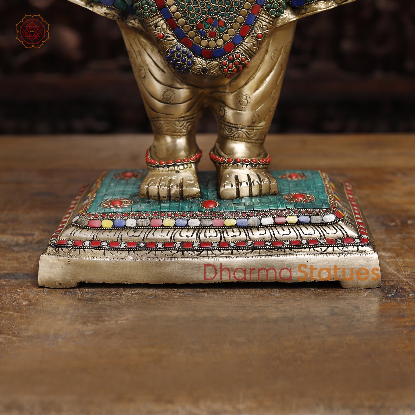 Brass Shreenath, Stonework & Golden Finish, 31.5"