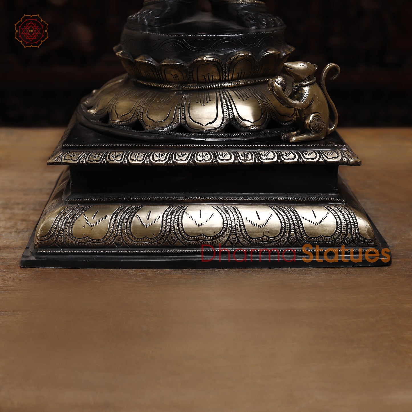 Brass Ganesh, Black Patina & Golden Finish, 36"