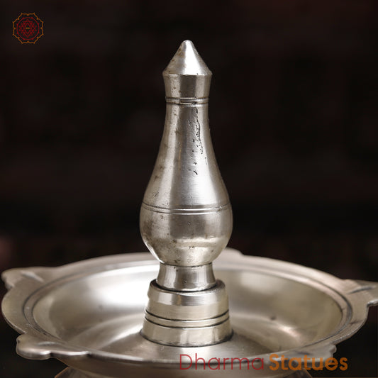 Brass Lamp, Silver Finish, 12.5"