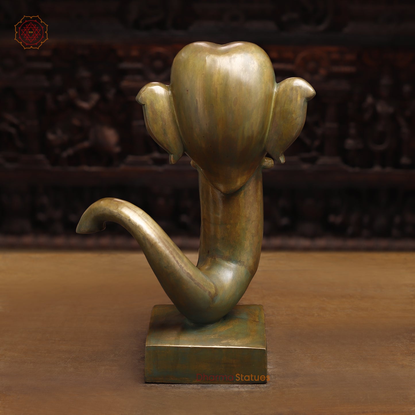 Brass Modern Ganesh, Golden Finish, 17"