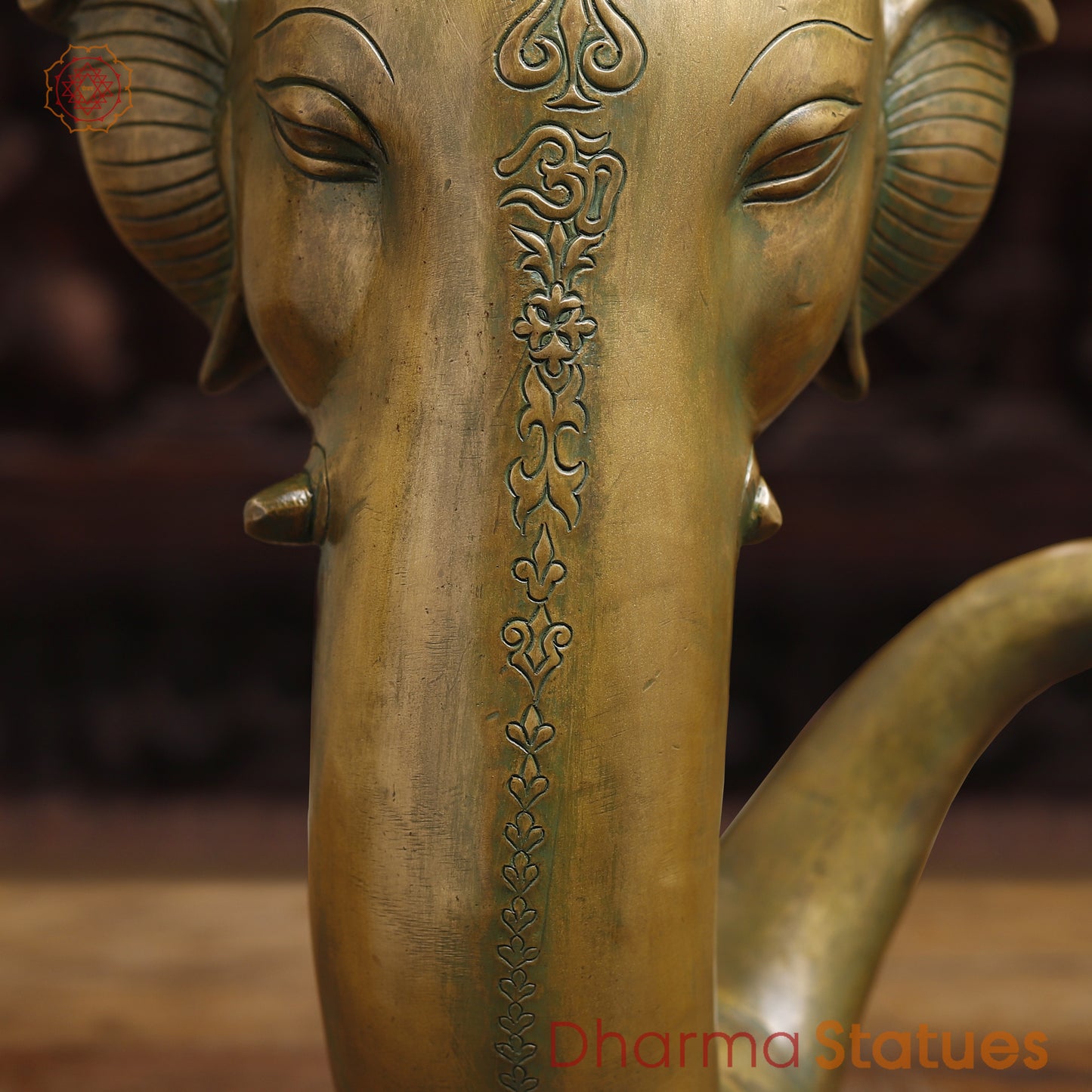 Brass Modern Ganesh, Golden Finish, 17"