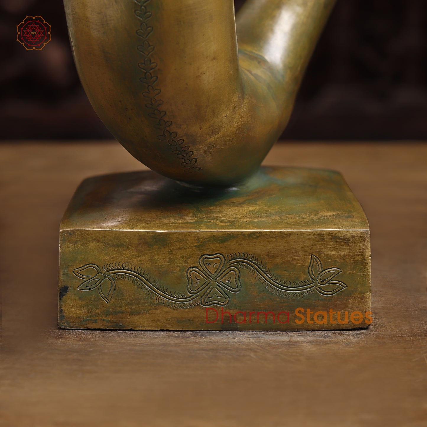 Brass Modern Ganesh, Golden Finish, 17"