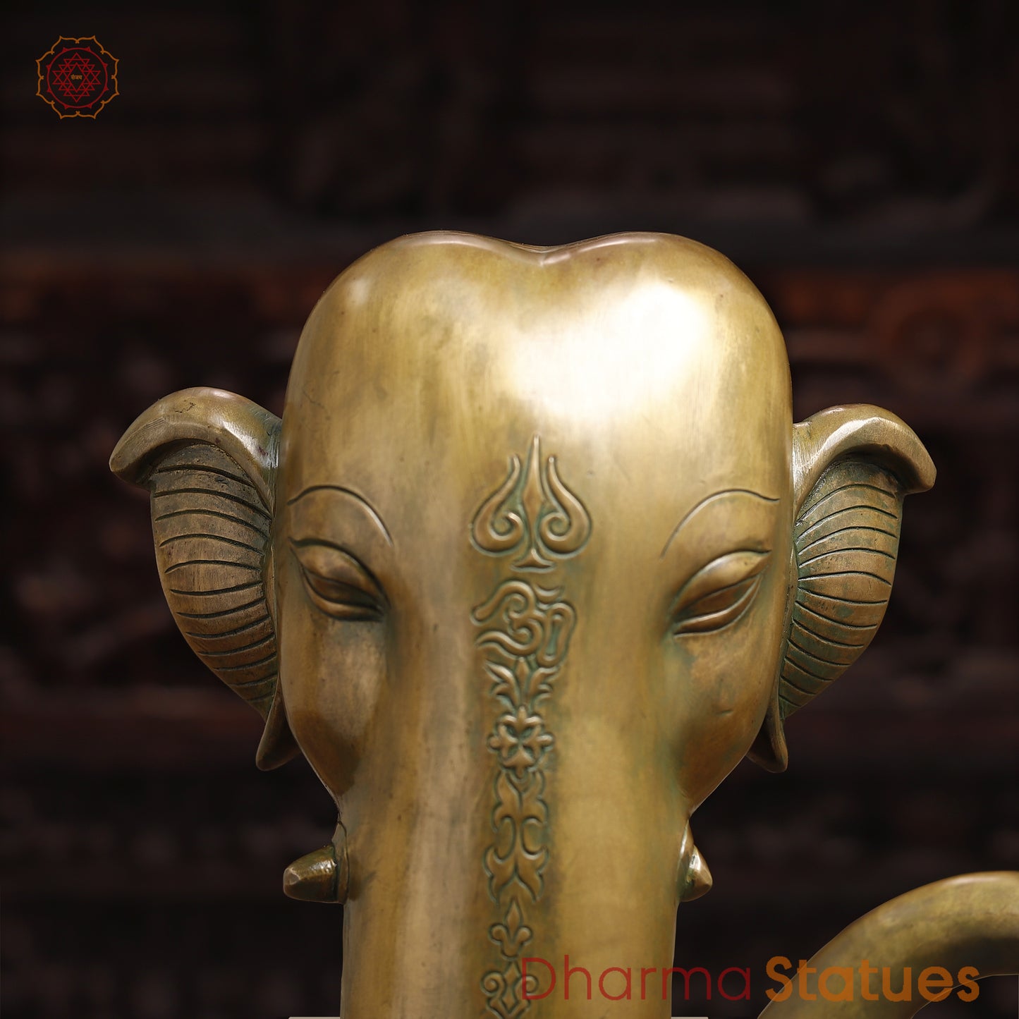 Brass Modern Ganesh, Golden Finish, 17"