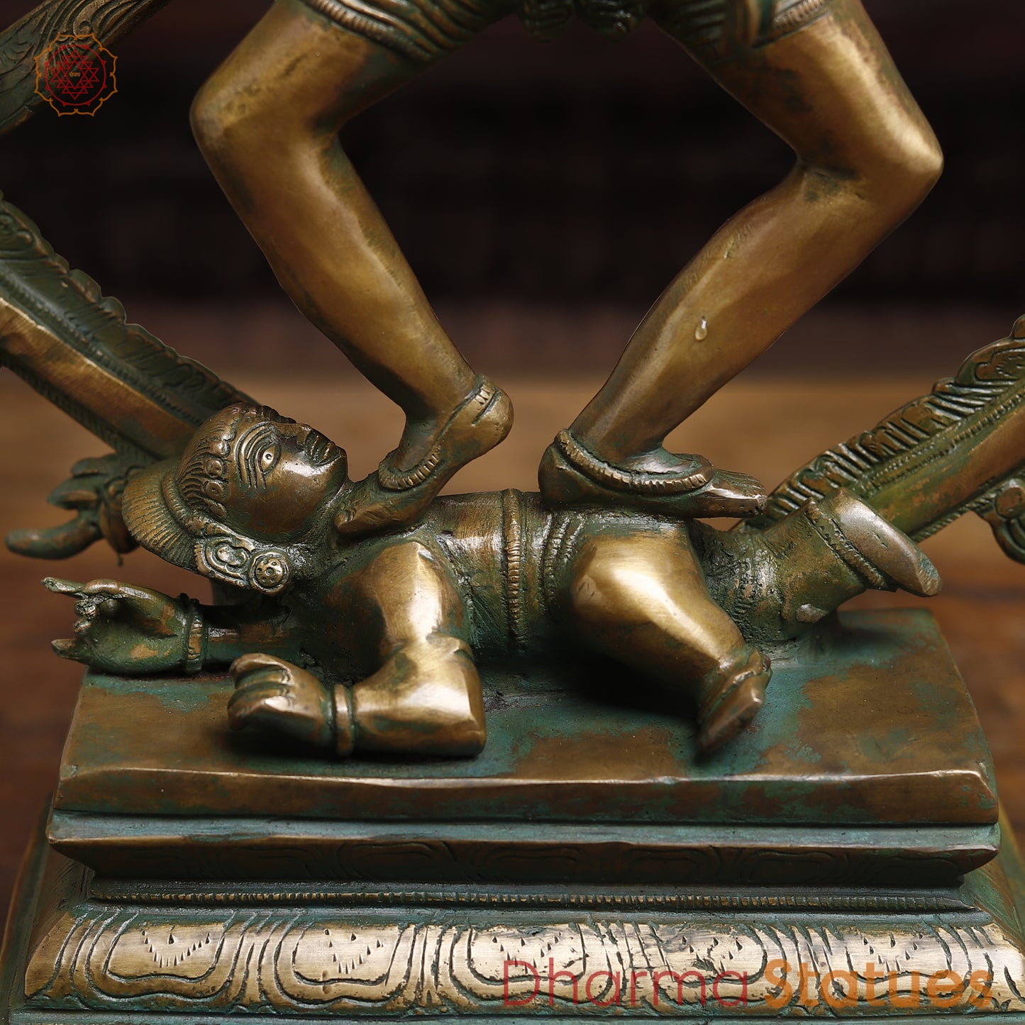 Brass Nataraj, Dancing Shiva, Golden & Green Finish, 20"