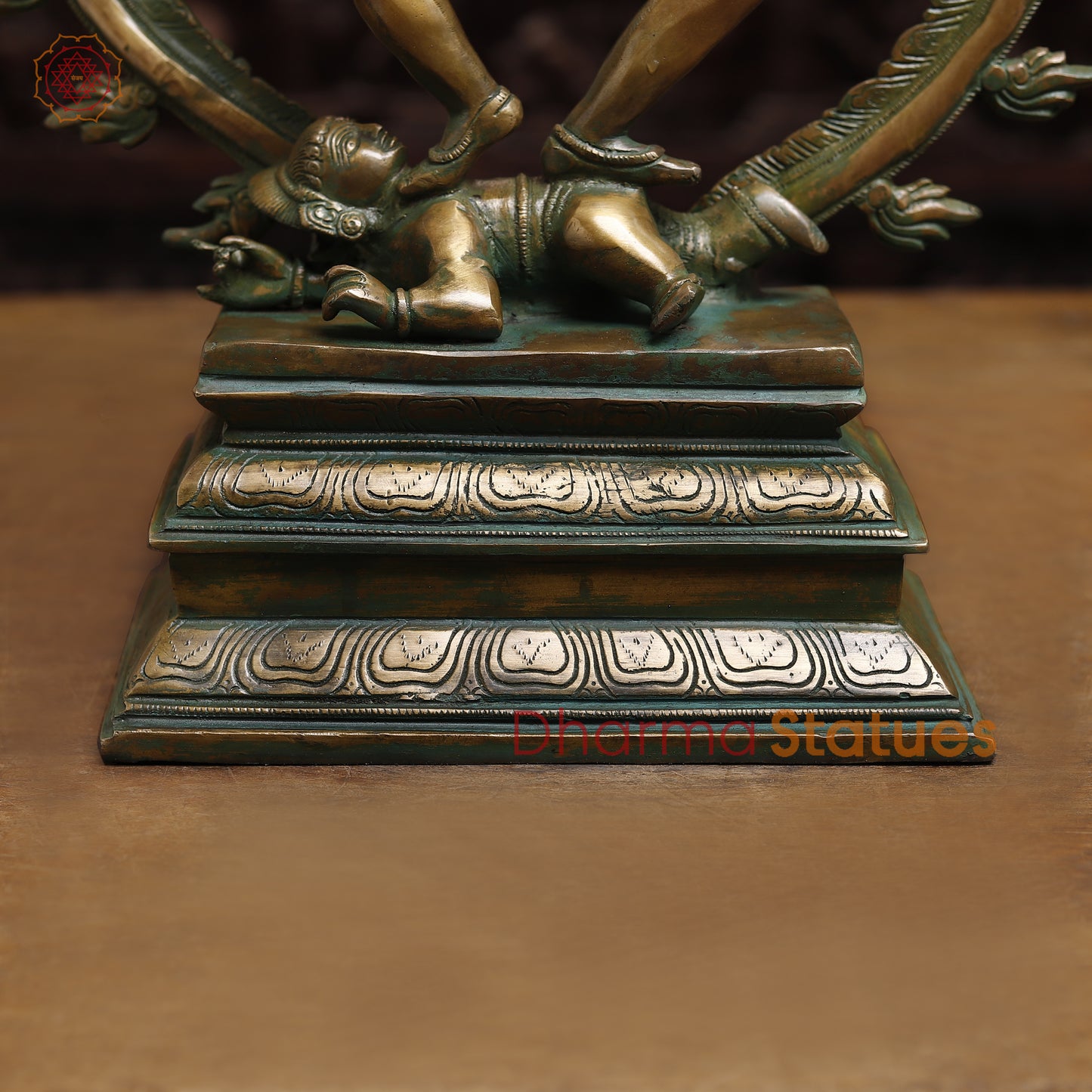 Brass Nataraj, Dancing Shiva, Golden & Green Finish, 20"