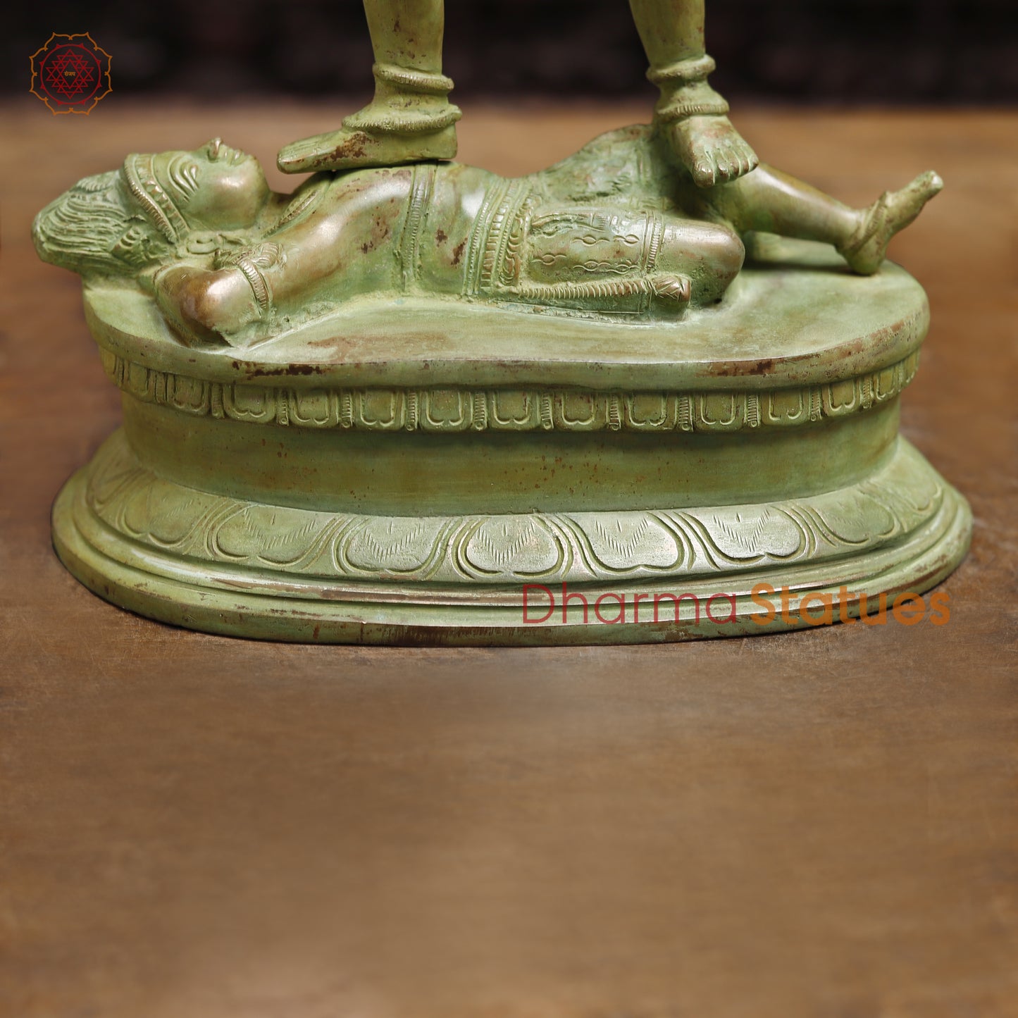 Brass Kali with 4-Arms, Green Patina Finish, 18.5"