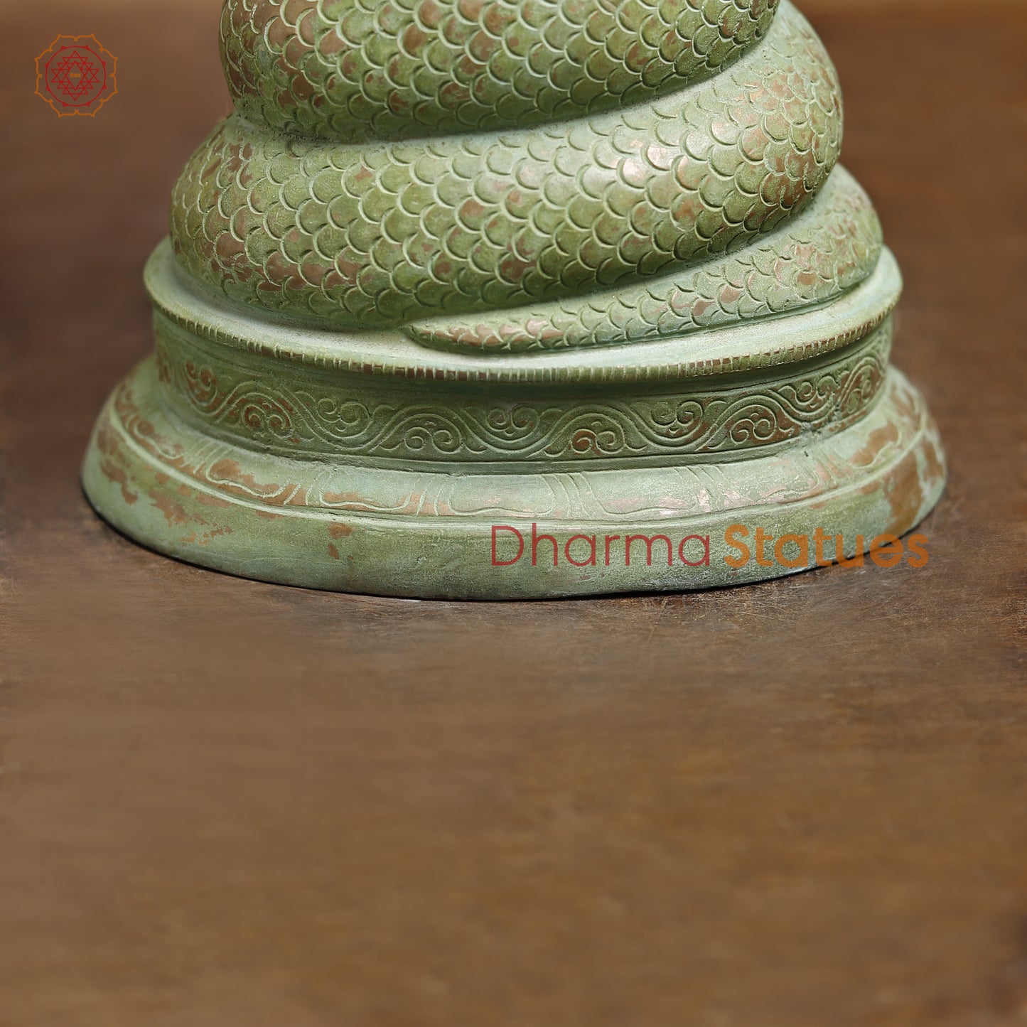 Brass Patanjali Statue, Antique Green Finish, 15.5"