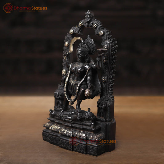 Brass Kali Idol, Transcendent Force, Black Patina, 10.5"