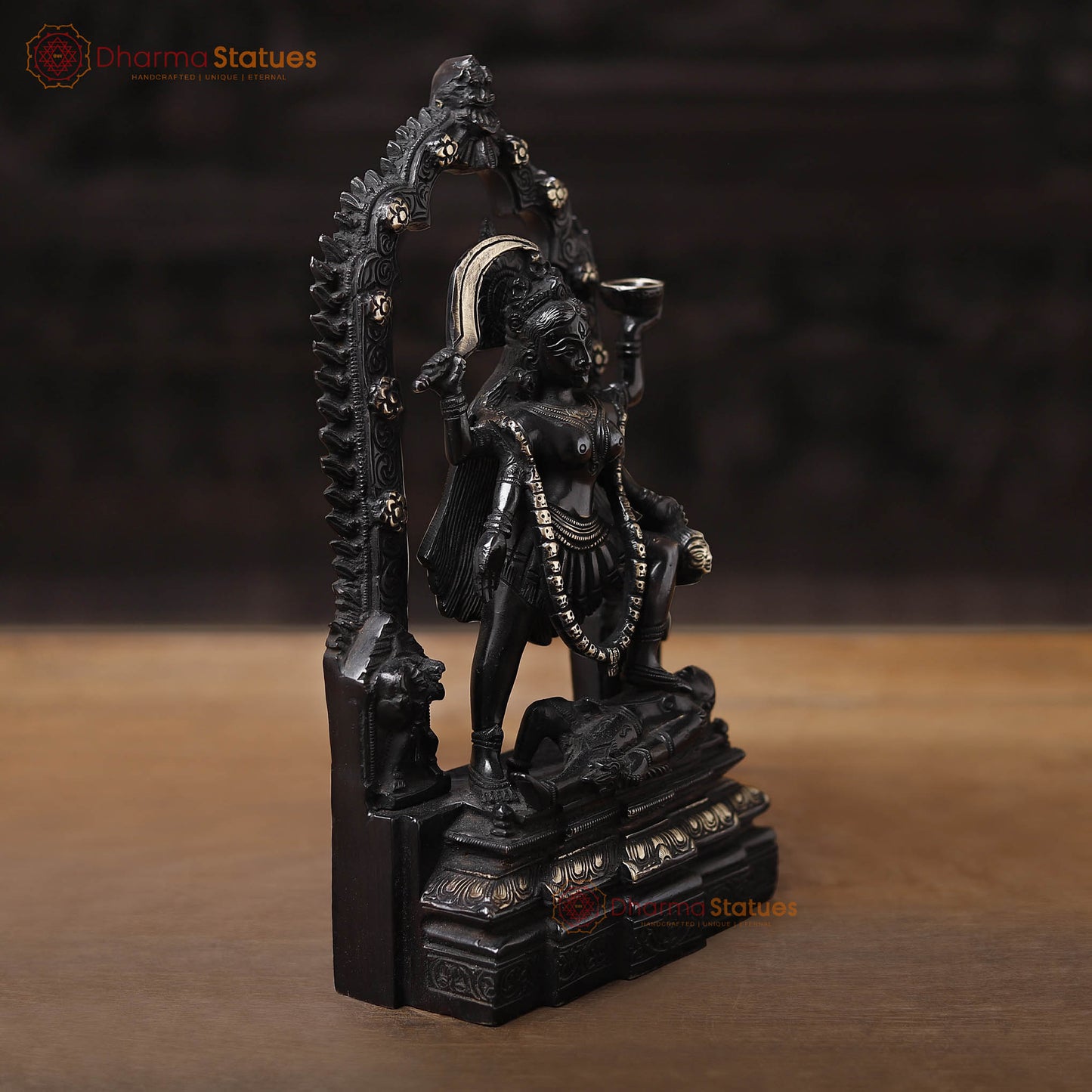 Brass Kali Idol, Transcendent Force, Black Patina, 10.5"