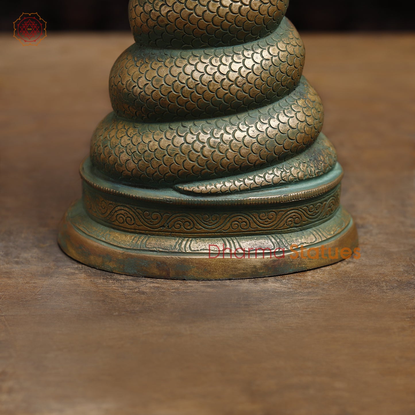 Brass Patanjali Statue, Antique Golden & Green Finish, 12"