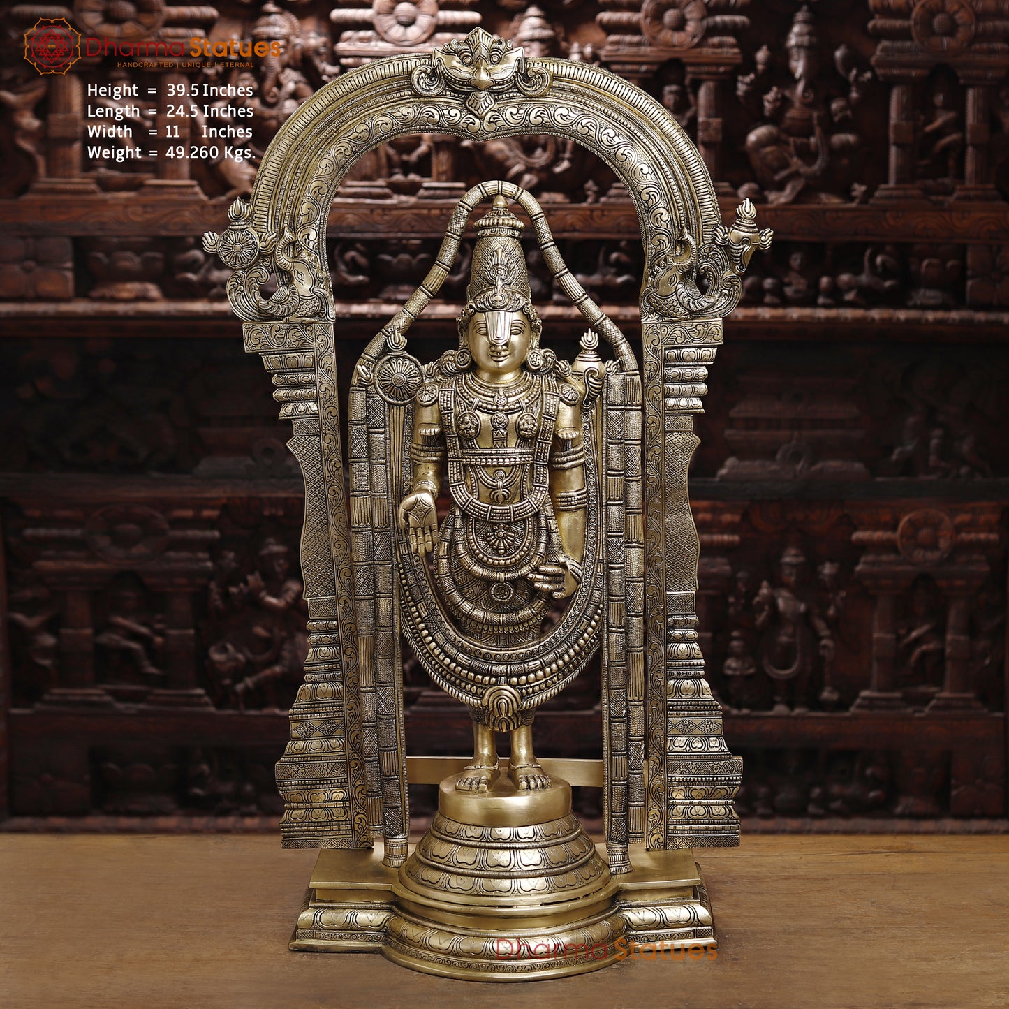 Brass Tirupati Balaji, Special Gold, 39.5"