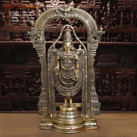 Brass Tirupati Balaji, Special Gold, 39.5"