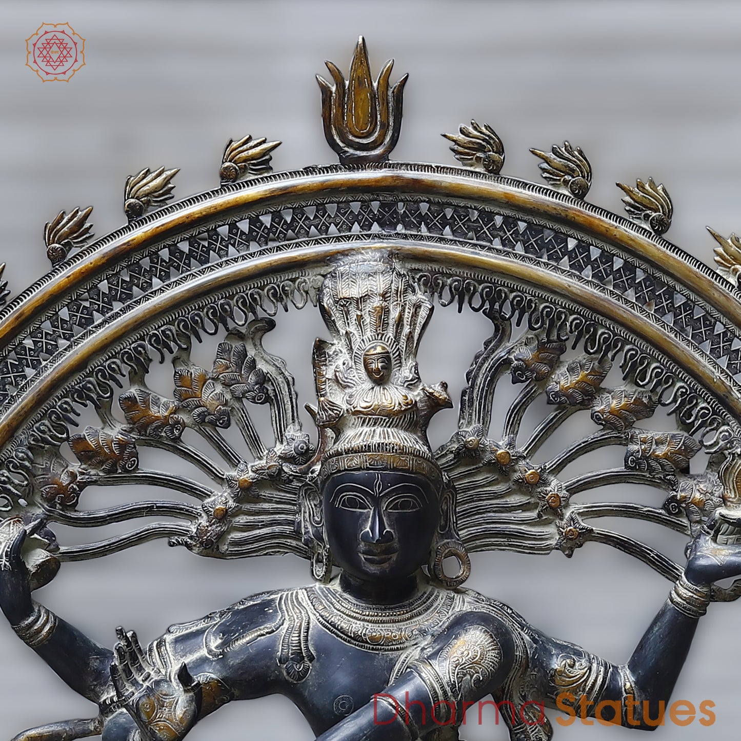 Brass Nataraja, Dancing Shiva, Black Patina & Golden Finish, 54"